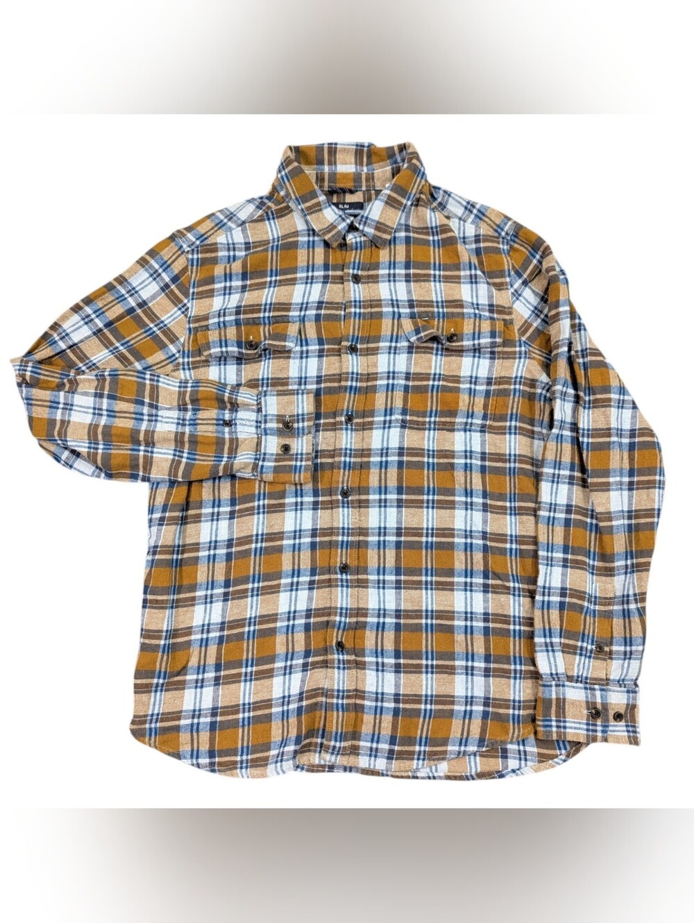 Prana Plaid Long Sleeve Button-up Flannel Shirt Size Medium Autumn Fall Outdoor